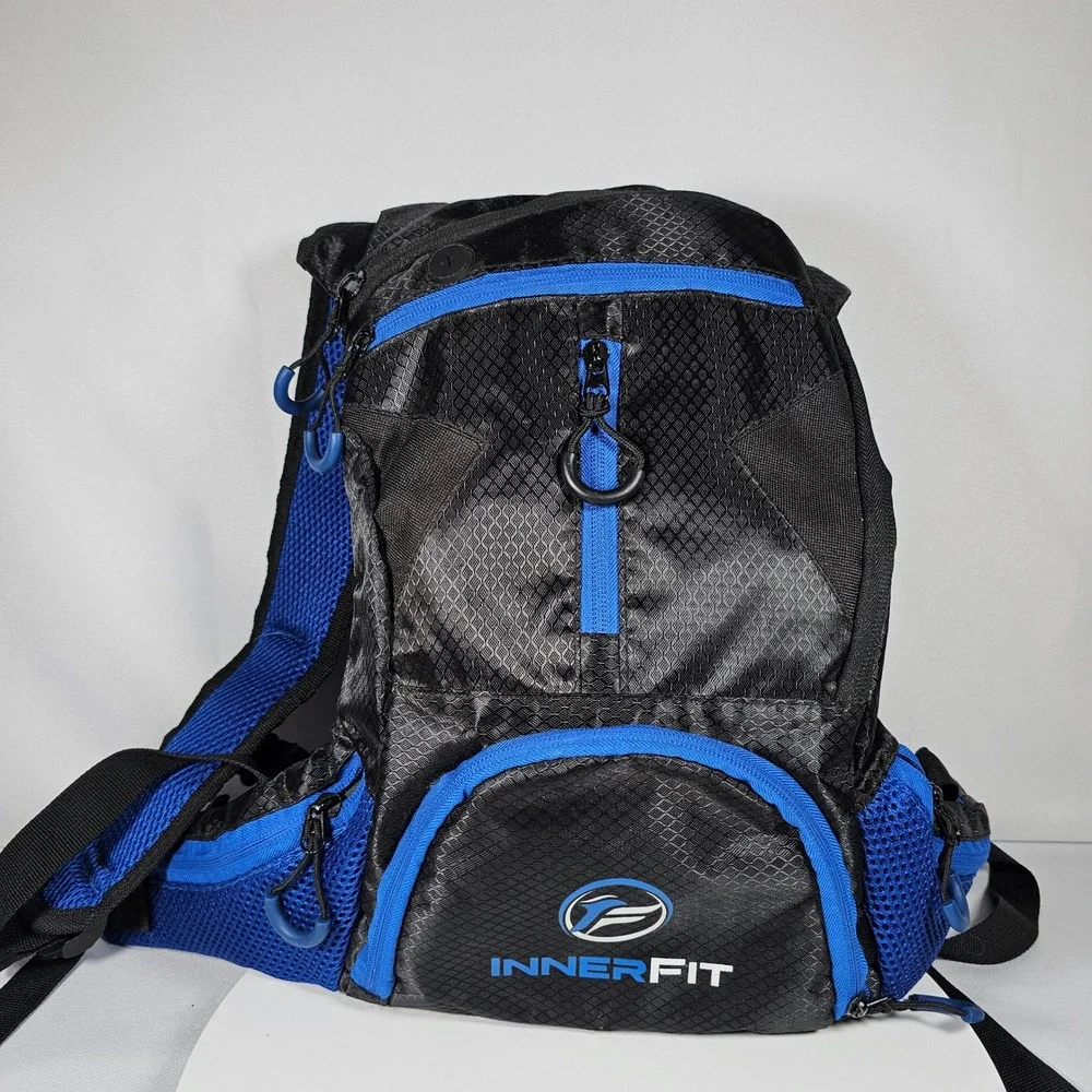 Innerfit Black and Blue Backpack Hiking Daypack Travel Bag Camel Pack No Bladder